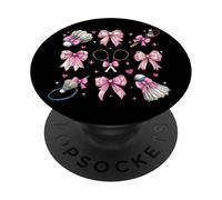 Racchetta da badminton Volano Ragazza Coquette Bow Rosa Mamma PopSockets PopGrip Adesivo