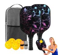 Racchetta da Pickleball - Set da Pickleball in fibra di vetro per 4, accessori sportivi in fibra di vetro ergonomici leggeri per uomini, donne, ragazzi e ragazze, a casa, per l'esercizio