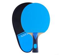 Racchetta da ping pong in legno a 7 strati con manico lungo FL e spugna media per giocare a tutto tondo e interazione reattiva con la palla (blu)