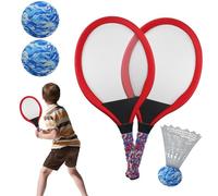 Racchetta da tennis per bambini, racchetta da badminton per bambini, 1 paio di giochi educativi con palla e volano per parco giochi, genitori, bambini, interazione