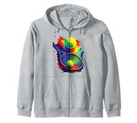 Racchetta e Palla da Tennis Colorate - Giocatore appassionato Felpa con Cappuccio