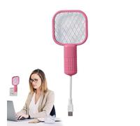 Racchetta Elettrica Anti-Mosche - Zapper Ricaricabile 17x9.7x5 Cm | Eliminatore Insetti E Zanzare | Con Griglia Protezione 5 Strati E Luce LED | Ideale Per Interno Esterno, Casa Cucina Terrazz