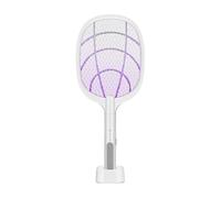 Racchetta elettrica fulmina zanzare mosche insetti lampada uv base ricaricabile
