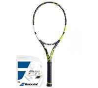 Racchetta Tennis Babolat Pure Aero 98 + corda - Bianco, Grigio, Giallo (3)