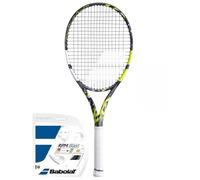 Racchetta Tennis Babolat Pure Aero Team + corda - Bianco, Grigio, Giallo (3)