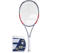 Racchetta Tennis Babolat Pure Strike Lite 4-gen - grey/fluo strike + corda (1)
