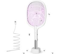 Racchetta Zanzare Elettrica, 3800V 2 in 1 Scacciamosche Elettrico, Con USB Base