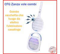 Racchetta Zanzare Elettrica e Zanzariera 2in1 Ricaricabile USB mosche cfg ez016