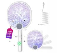 Racchetta Zanzare Elettrica Pieghevole 4000V 1800mAh 3 in 1 Scacciamosche