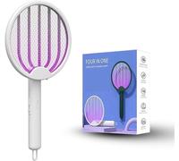 RACCHETTA ZANZARE ELETTRICA PIEGHEVOLE RICARICABILE LAMPADA LED FULMINA INSETTI