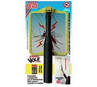 Racchetta Zanzare Estensibile cfg ZANZA VOLE' LONG Fulmina Insetti CON Pile