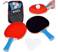 Racchette da ping-pong in legno con 3 palline