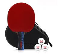 racchette da ping pong, Racchetta da ping pong professionale, gomma approvata ITTF con tecnologia in fibra di carbonio, racchette da ping pong ad alte prestazioni(15x25cm)