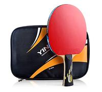 racchette da ping pong, Racchetta da ping pong, racchetta da ping pong in legno a 5 strati e carbonio a 2 strati con ottimi effetti e controllo/9 stelle/manico lungo