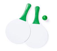 Racchette da Spiaggia con Pallina Mare racchettoni Beach Tennis in Legno Vacanza (VERDE)