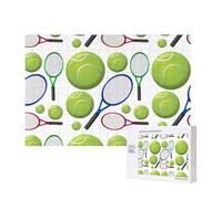 Racchette e palline da tennis,Puzzle in legno da 300 pezzi per famiglie, per adulti e adolescenti, decorazioni per la casa