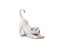 Raccogli una figura realistica di un cucciolo di leone bianco con replica di un