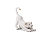 Raccogli una figura realistica di un cucciolo di leone bianco con replica di un