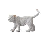 Raccogli una figura realistica di un cucciolo di leone bianco con replica di un