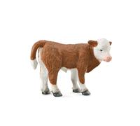 Raccogli una figura realistica di vitello Hereford con replica animale piccola,