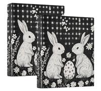 Raccoglitore a 3 anelli con blocco per appunti da 1 e mezzo, per il giorno di Pasqua, Mr & Mrs, confezione da 1/2, copertina rigida
