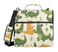 Raccoglitore a 3 anelli con cerniera con tracolla a forma di coccodrillo C raccoglitore borsa espandibile cartella di archiviazione tasche multiple