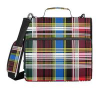 Raccoglitore a 3 anelli con cerniera con tracolla motivo a quadri J Binder borsa espandibile cartella di archiviazione tasche multiple