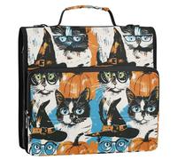 Raccoglitore a 3 anelli con cerniera per la scuola, con tracolla e manico, impermeabile, per scuola, ufficio, 3 anelli