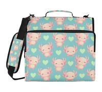 Raccoglitore a 3 anelli con cuori verdi Axolotl