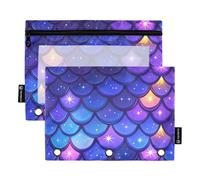 Raccoglitore a 3 anelli, con motivo squame di drago, colore viola, trasparente, con tre anelli, per ufficio, casa, viaggi, biglietti