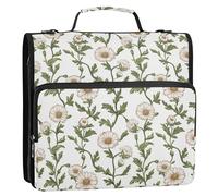 Raccoglitore a 3 anelli con tracolla e manico Laege Capacità Portfolio portatile per ufficio scuola Paesi Bassi Bellis Perennis Beauty Summer Flowers