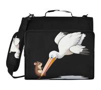 Raccoglitore a 3 anelli da 1,5 pollici con tasche extra Pelican cerca di mangiare | Con cinghia Multi-Pocket Portatile Casa Viaggio Storage Bag per Ufficio Scuola