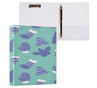 Raccoglitore a 3 anelli da 3,8 cm con portablocco per scuola/ufficio, colore blu, per archiviare file dell'albero di Natale, può contenere 200 fogli con tasche interne, 1 pezzo