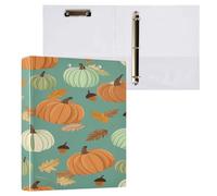 Raccoglitore a 3 anelli da 3,8 cm con portablocco per scuola/ufficio, per archiviare file a forma di zucca, contiene 200 fogli con tasche interne, 1 pezzo