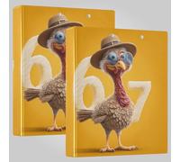 Raccoglitore a 3 anelli da 3,8 cm, motivo: Seven Six Turkey con portablocco, confezione da 1/2, per lettere (28 x 21,6 cm), copertina rigida, confezione da 2