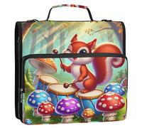 Raccoglitore a 3 anelli da 3,8 cm, resistente, con cerniera, con tracolla, per scuola, lavoro, portafoglio e custodia ad anelli