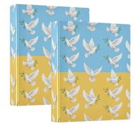 Raccoglitore a 3 anelli, motivo bandiera della pace, con portablocco grande, 3 raccoglitori per scuola, università, ufficio (taglia unica)