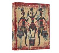 Raccoglitore a 3 anelli retrò con popoli indigeni da 3,8 cm, organizer per documenti in PVC con anello a D e tasca trasparente per articoli da ufficio, confezione da 1