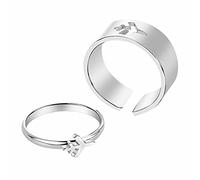 Raccoglitore A 3 Anelli Sottile Coppia per uomo Anello punk Anelli da donna Combinazione Promessa Anello da donna Stile e anelli da uomo Il Postino Suona Sempre Due Volte (Silver, One Size)