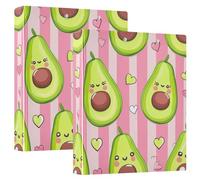 Raccoglitore a 3 anelli stampato, raccoglitore ad anelli a D con tasche, raccoglitore decorativo per scuola, università o ufficio, simpatico verde e divertente rosa avocado