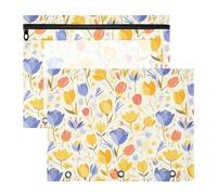 Raccoglitore a 3 fori per raccoglitori a 3 anelli, confezione da 2 pezzi, per insegnanti, casa, delicati fiori dei cartoni animati, colori vivaci
