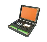 Raccoglitore a 4 anelli in pelle, formato A4, formato A4, colore: verde