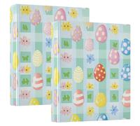 Raccoglitore a righe per il giorno di Pasqua, resistente, con tasche interne, 1 confezione da 3,8 cm, per ufficio, contiene 200 fogli