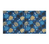 Raccoglitore a tre anelli blu scuro con foglie tropicali oro nero 1 e mezzo pollice raccoglitore a tre anelli con copertina tascabile, 1 confezione da 200 fogli