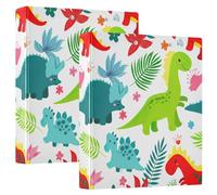 Raccoglitore a tre anelli con foglie tropicali, 3,8 cm, raccoglitore ad anelli a D con tasche, raccoglitore decorativo per scuola, università o ufficio (confezione da 2)