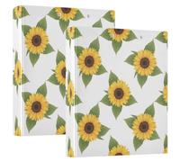 Raccoglitore a tre anelli con girasoli gialli, confezione da 2