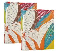 Raccoglitore a tre anelli con margherite colorate, grandi e colorate, con tasche interne, 2 confezioni assortite, 200 fogli