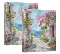 Raccoglitore a tre anelli stampato, 3,8 cm, raccoglitore ad anelli a D con tasche, raccoglitore decorativo per scuola, università o ufficio, romantico vicolo italiano