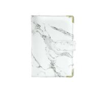 Raccoglitore A6 Hand Ledger in pelle di marmo-marmo 2+ protezione angoli: bianco