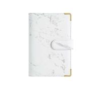 Raccoglitore A6 Hand Ledger in pelle di marmo-marmo 3+ protezione angoli: bianco